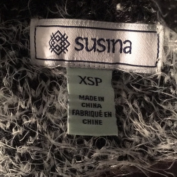 Susina Zebra Print Eyelash Open Front Cardigan Sweater - Picture 8 of 9